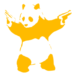Guns Out Panda Decal (Yellow)